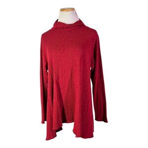 North Star Base Size S Red Mockneck Long Sleeve Top